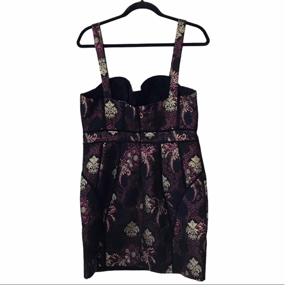 LPA 447 Metallic Damask Sleeveless Mini Dress - Picture 3 of 7